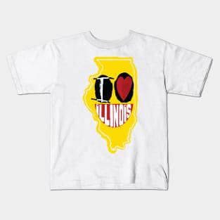 I Love Illinois Smirk Happy Face Kids T-Shirt